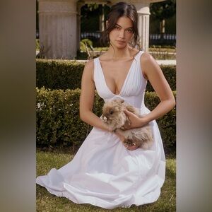 House of Cb ‘Emmelina’ White Cotton Corset Milk Maid Sundress